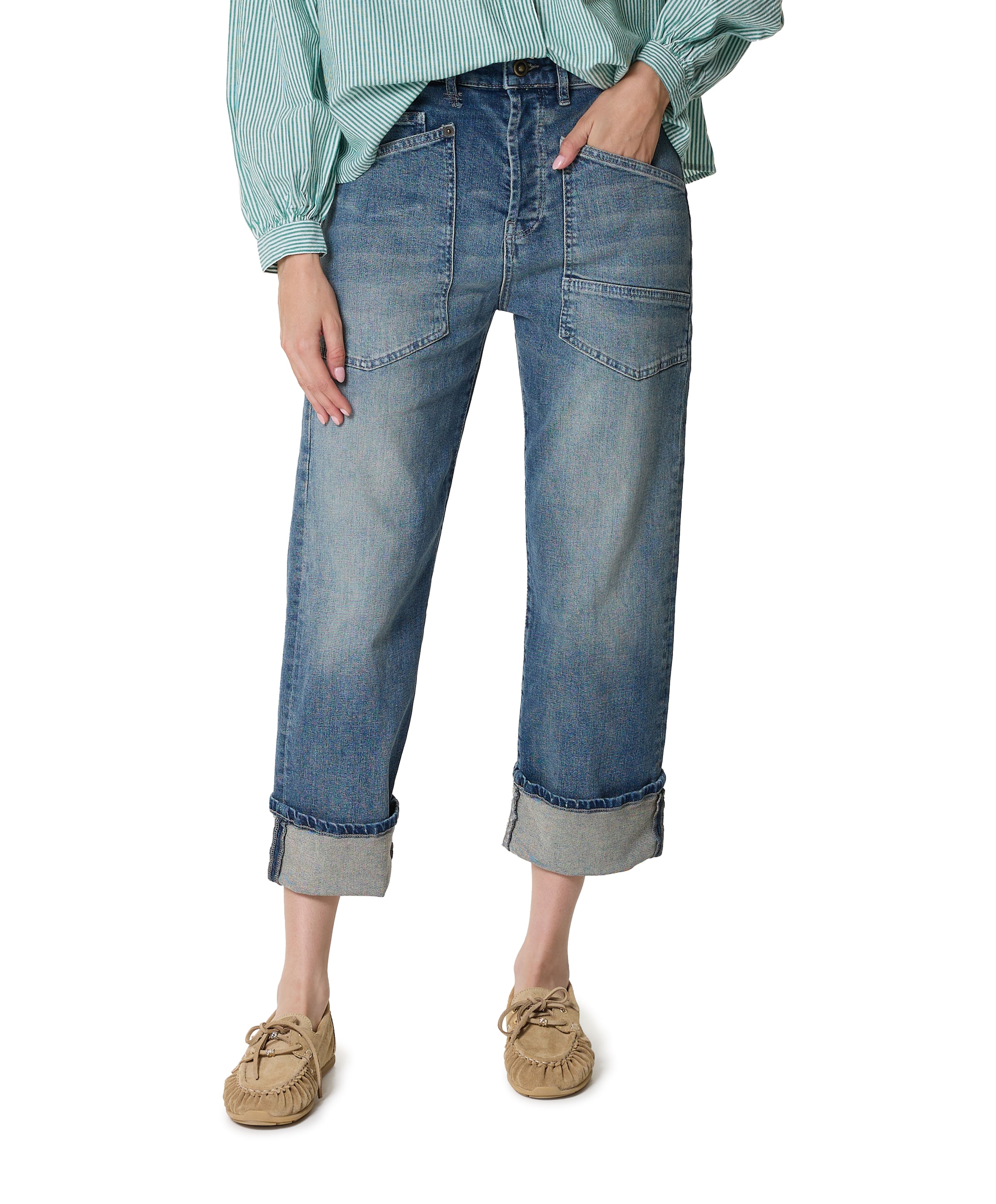 BAGGY dames jeans blauw