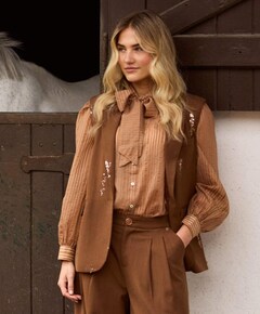 Dames blouse beige