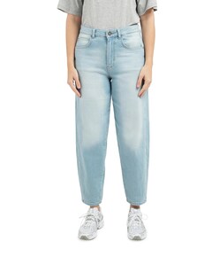 Barrel met wassing dames jeans blauw