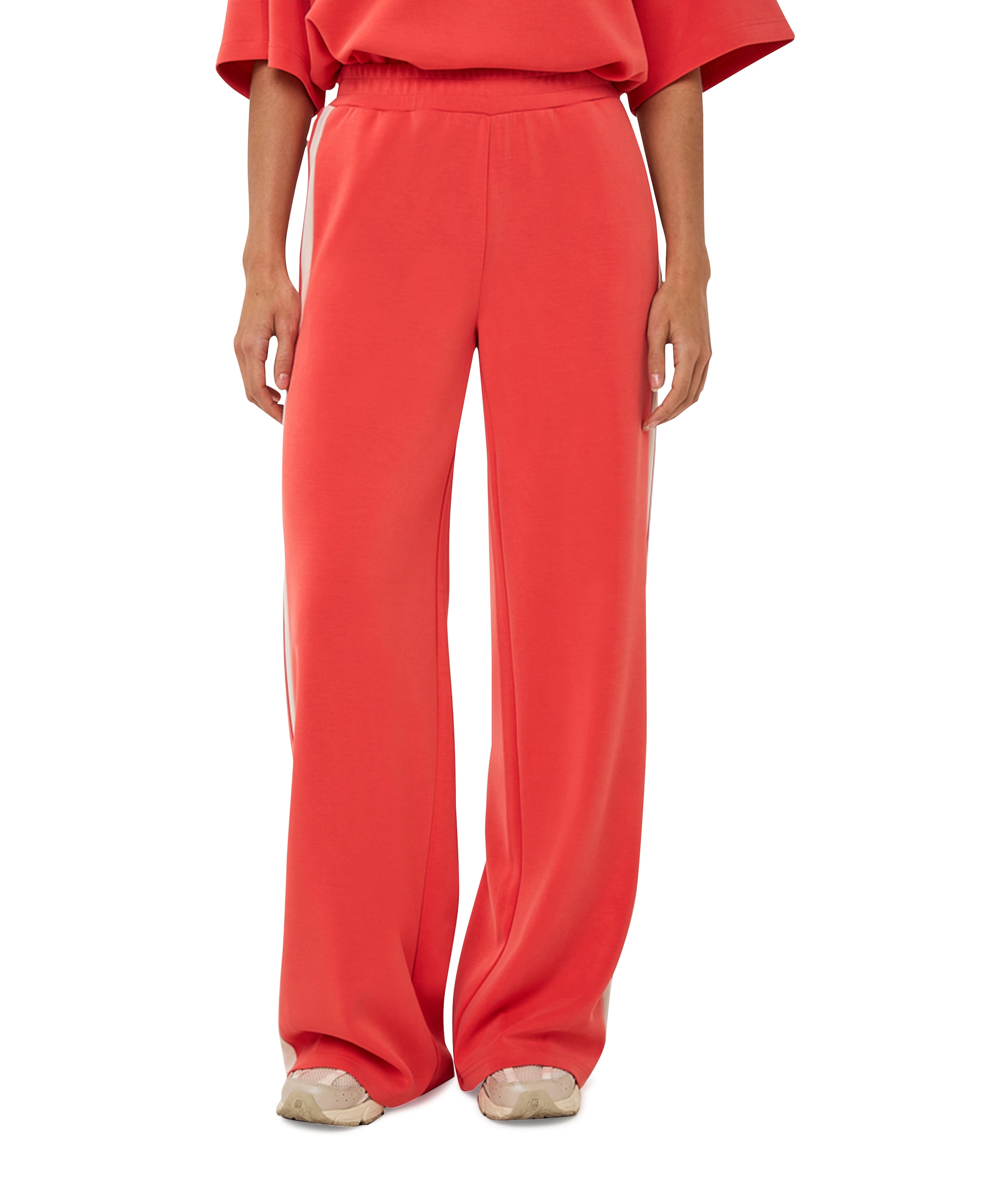 Wide stripe Modal dames broek rood