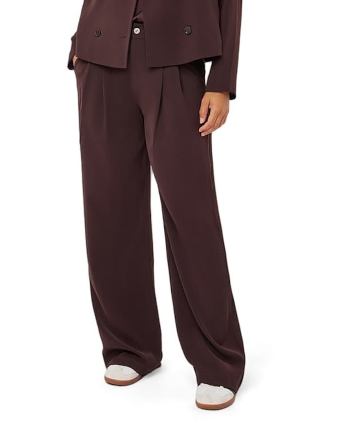Wide leg dames broek bruin