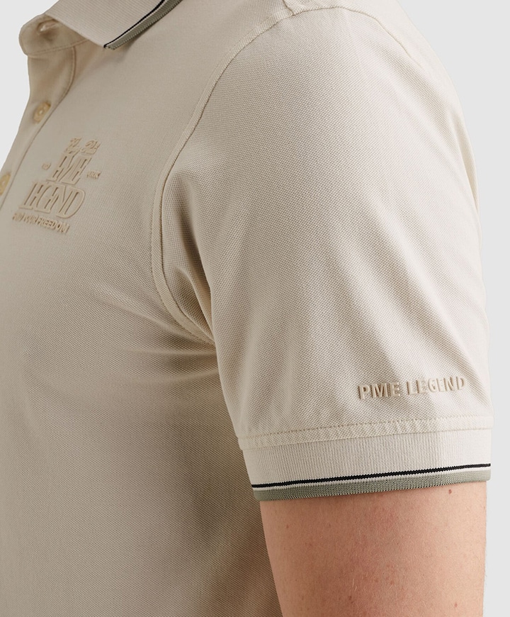 Heren polo ecru