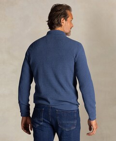 Heren trui met rits blauw