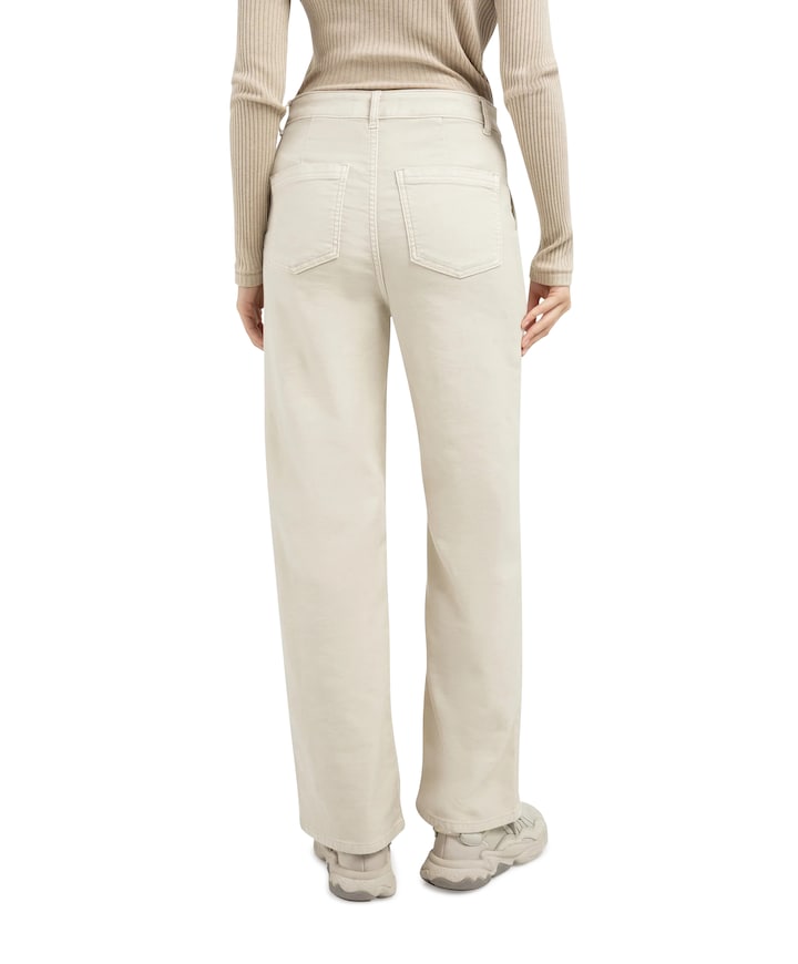 Cargo broek met rechte pijpen dames broek beige