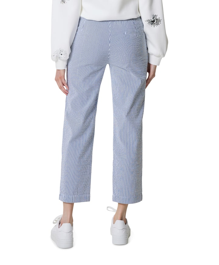 Scarlet Wide Leg 6/8 dames broek blauw