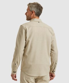 Heren overhemd lange mouw beige