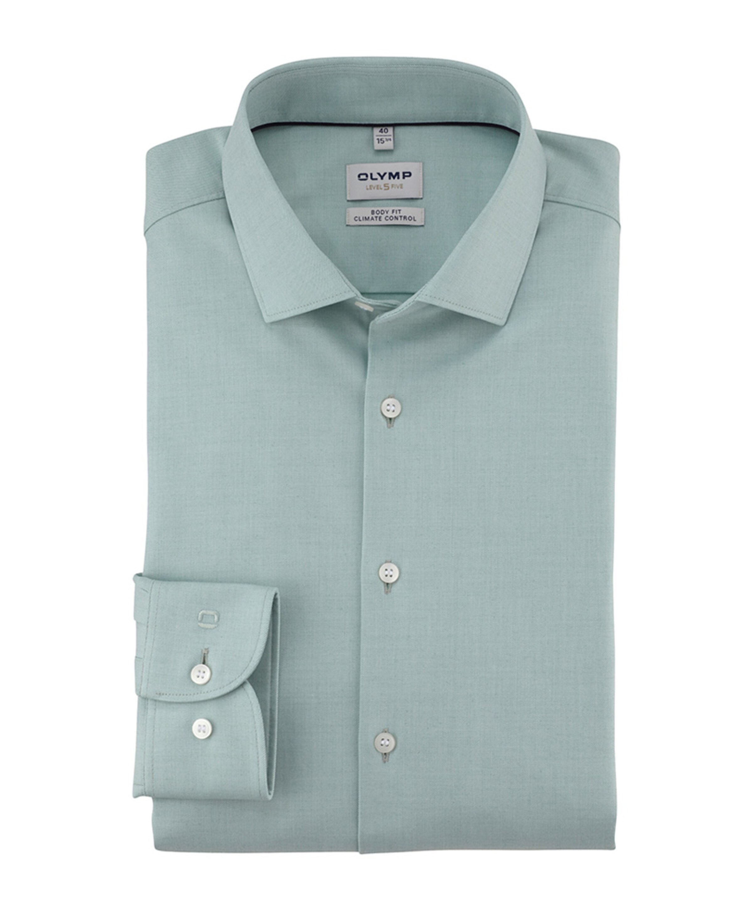 Heren overhemd lange mouw groen