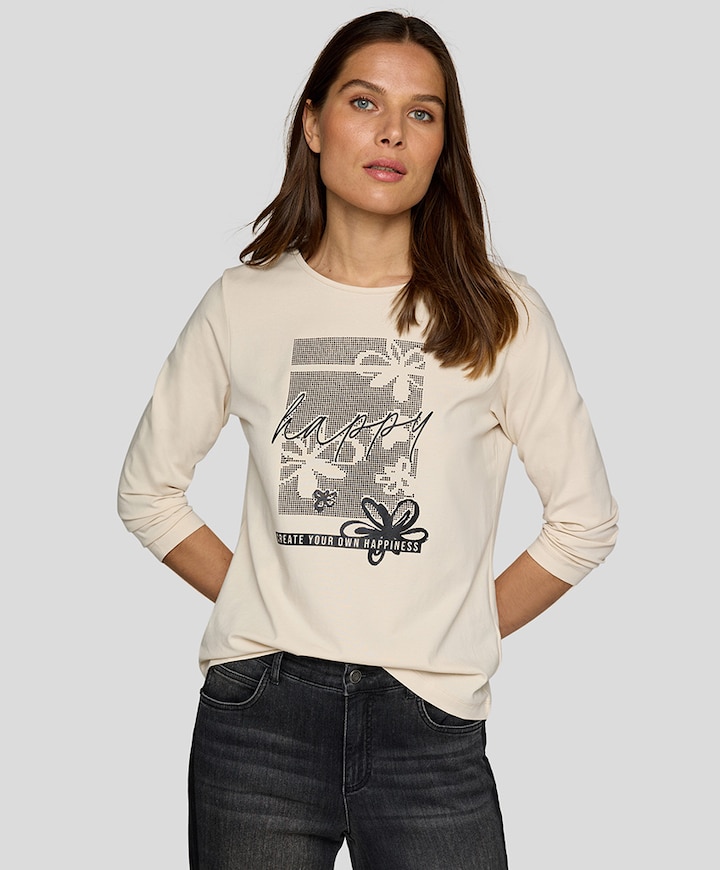 Dames longsleeve beige