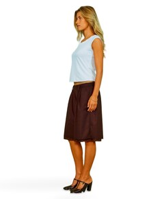 Taylor Pin Striped dames bermuda bruin