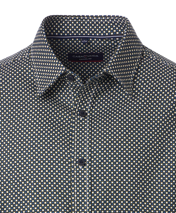 Heren overhemd lange mouw blauw