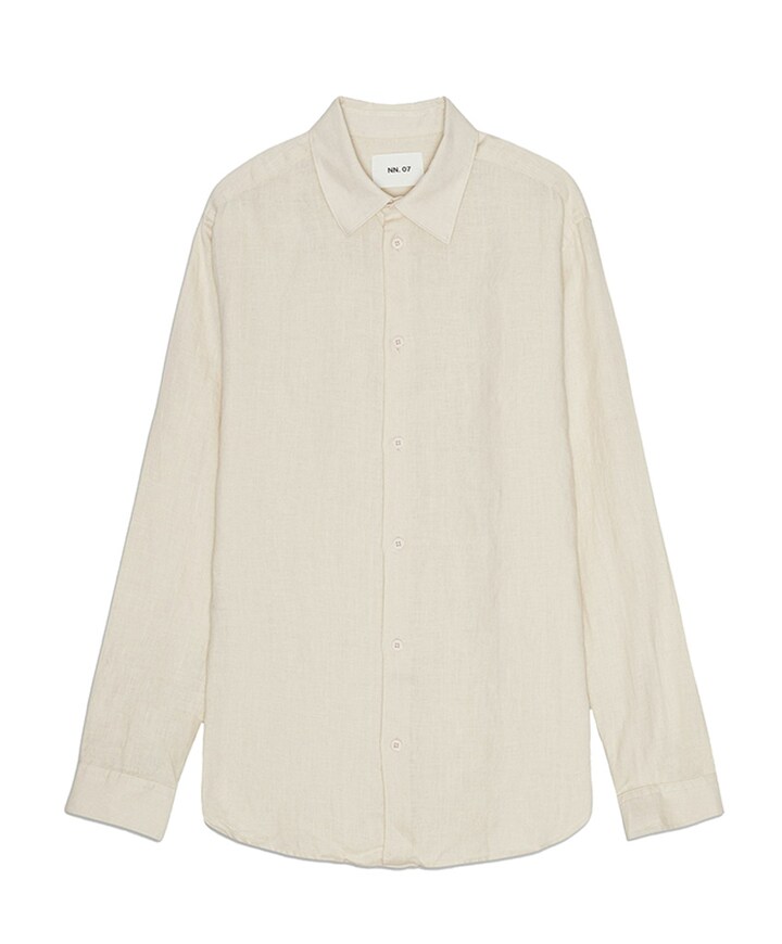 Overhemd lange mouw beige