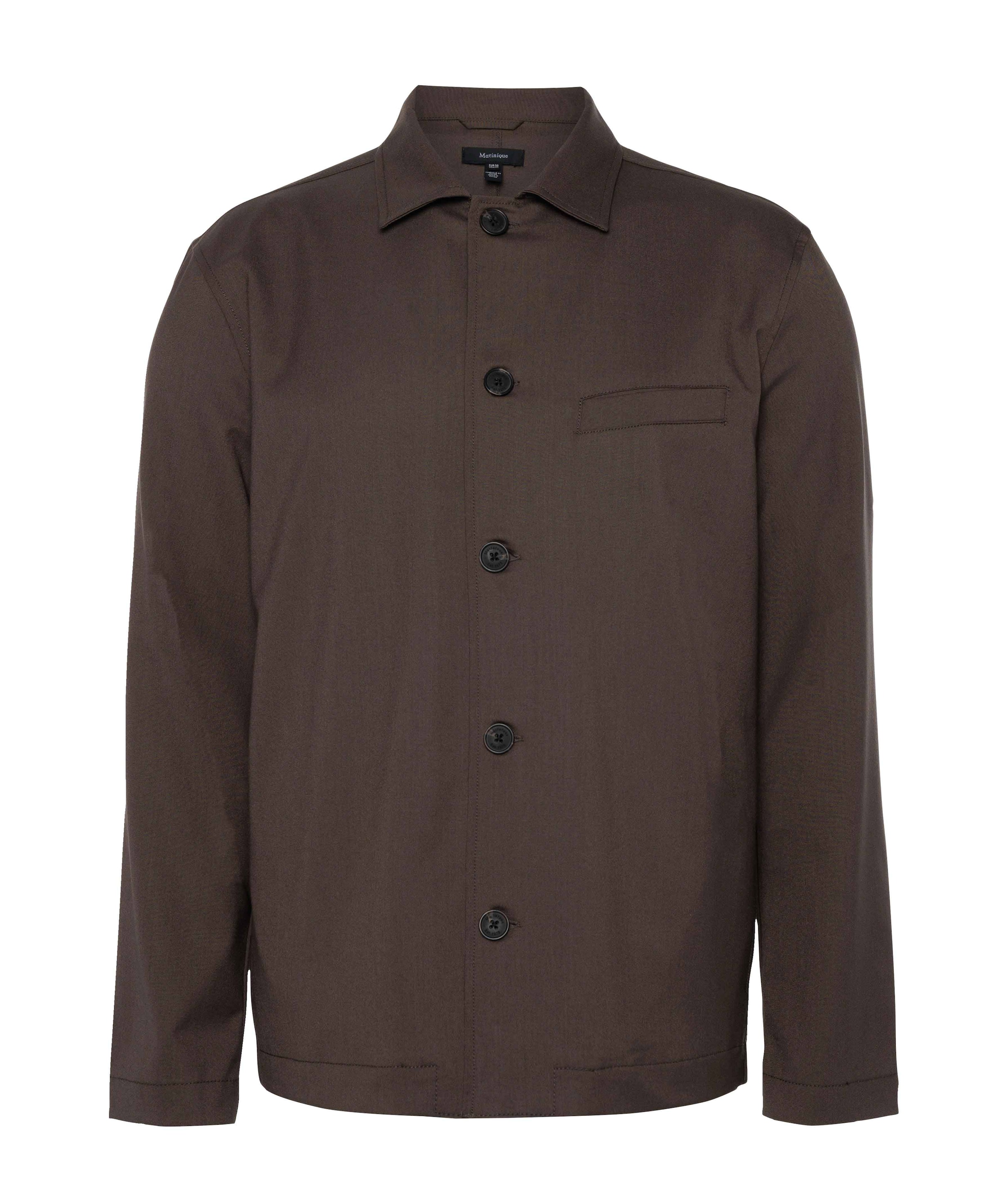 Heren overhemd lange mouw bruin