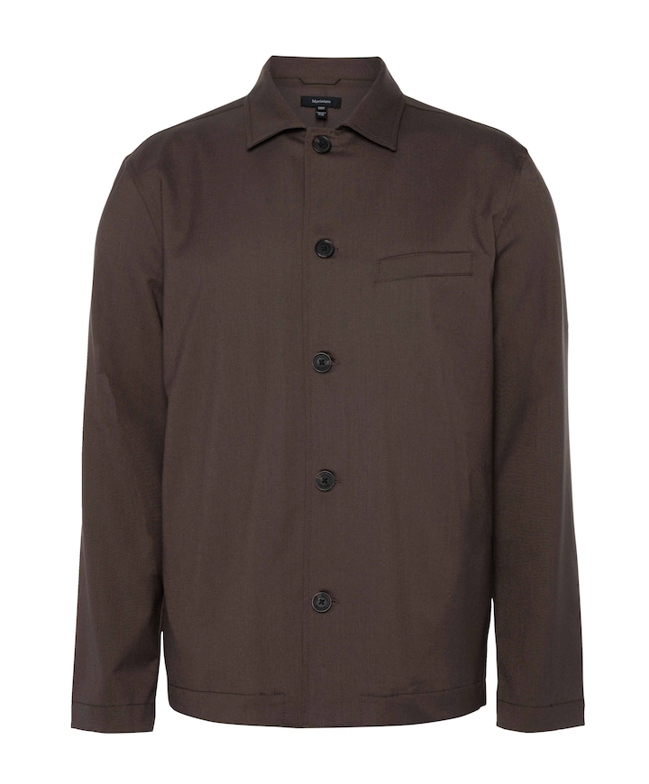 Heren overhemd lange mouw bruin