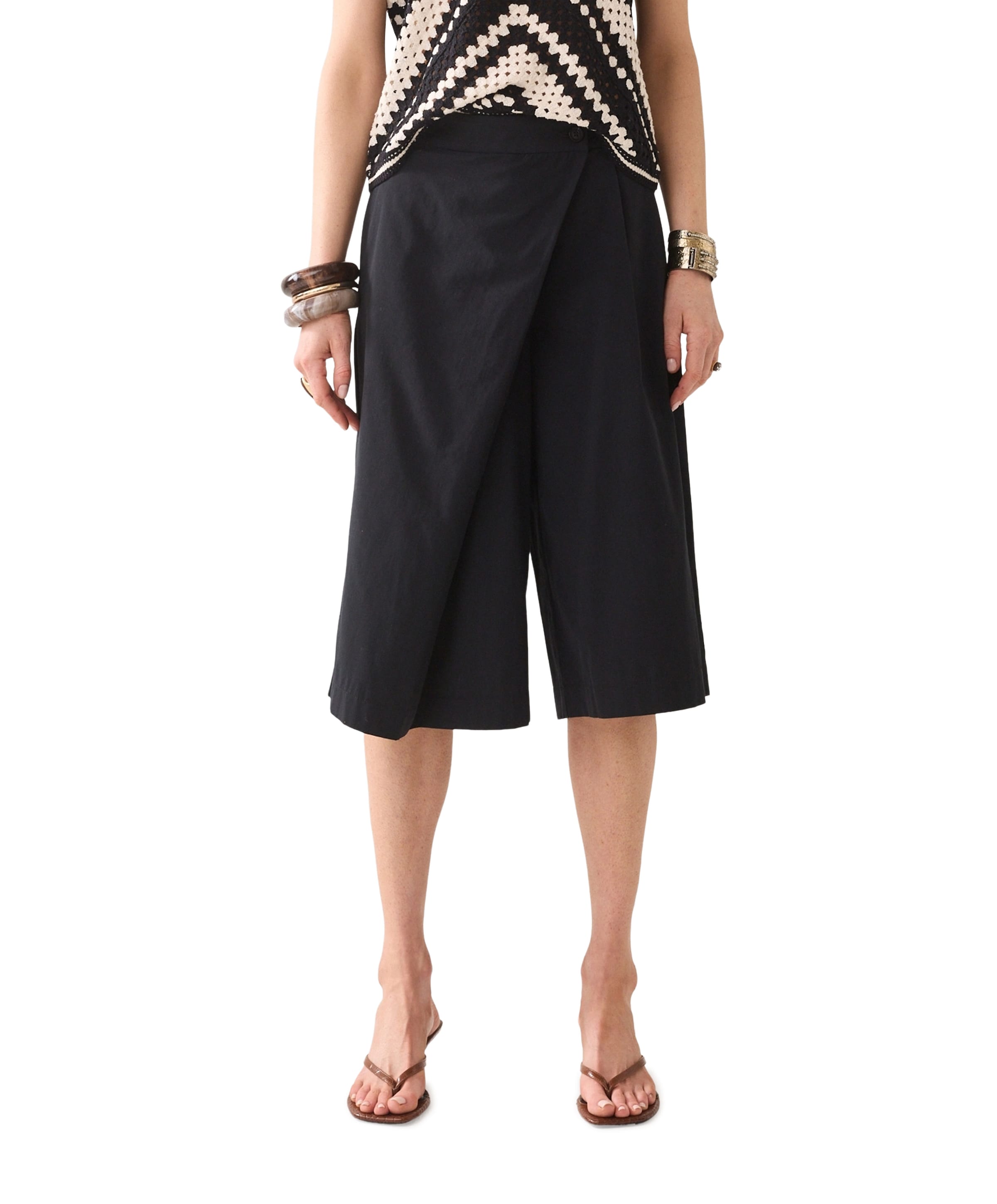 Wrap Cotton dames korte broek zwart