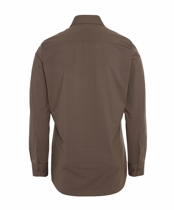 Overhemd lange mouw bruin