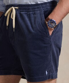Woven heren korte broek blauw