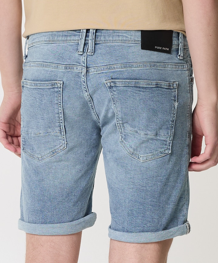 The Steve Skinny Fit korte broek blauw