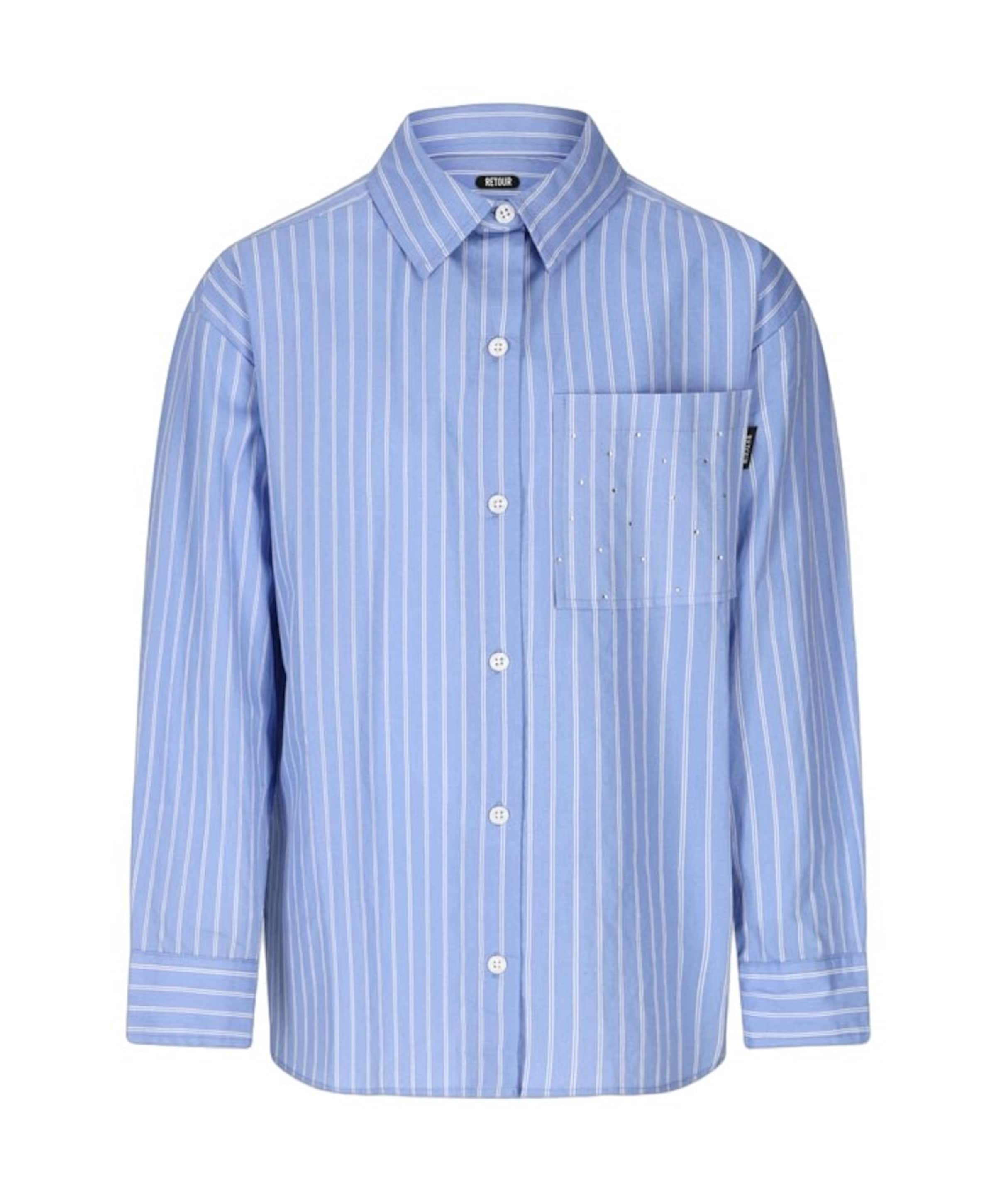 Meisjes blouse lange mouw blauw