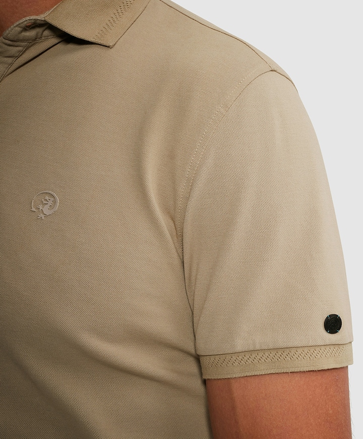 Heren polo beige