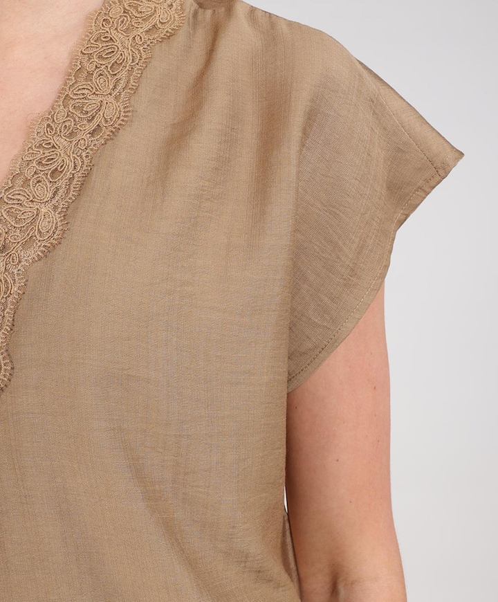 Dames top beige