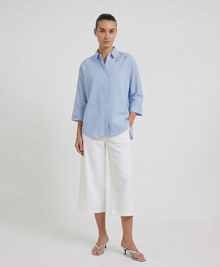Dames blouse blauw