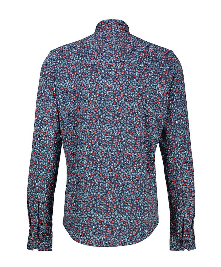 Heren overhemd lange mouw rood