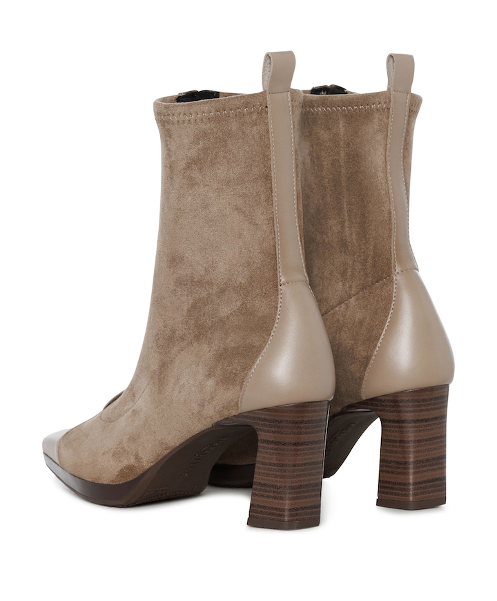 dames enkellaarzen beige