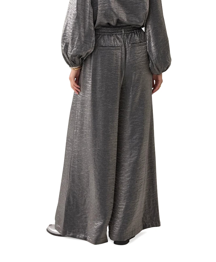 Metallic shine broek grijs