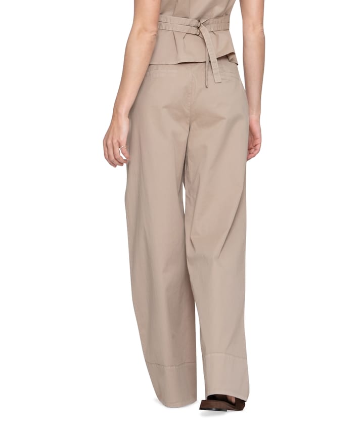 Wide dames broek beige