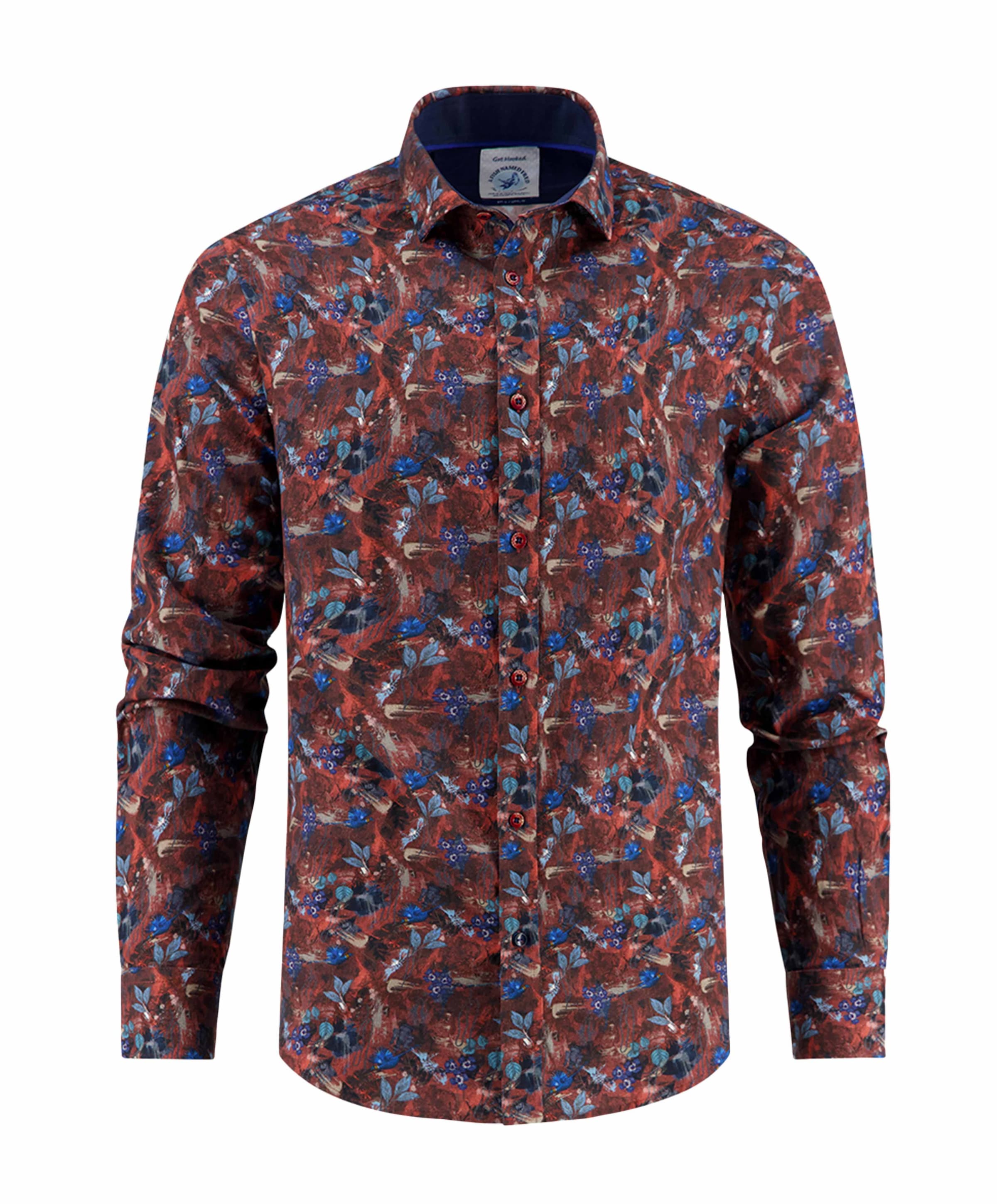 Overhemd lange mouw bordeaux