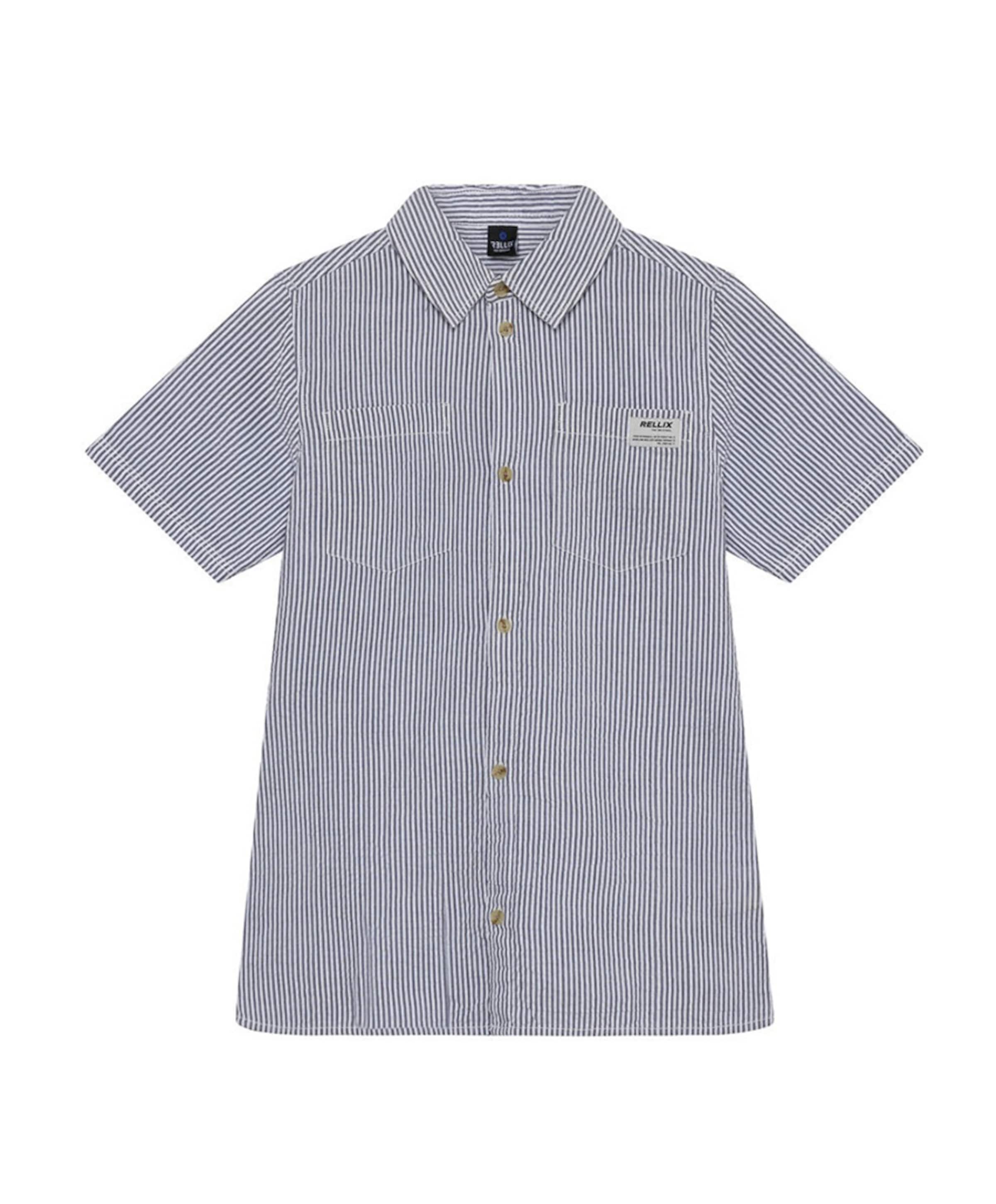 Jongens overhemd korte mouw blauw