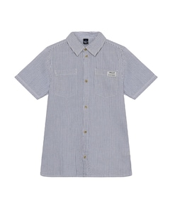 Jongens overhemd korte mouw blauw