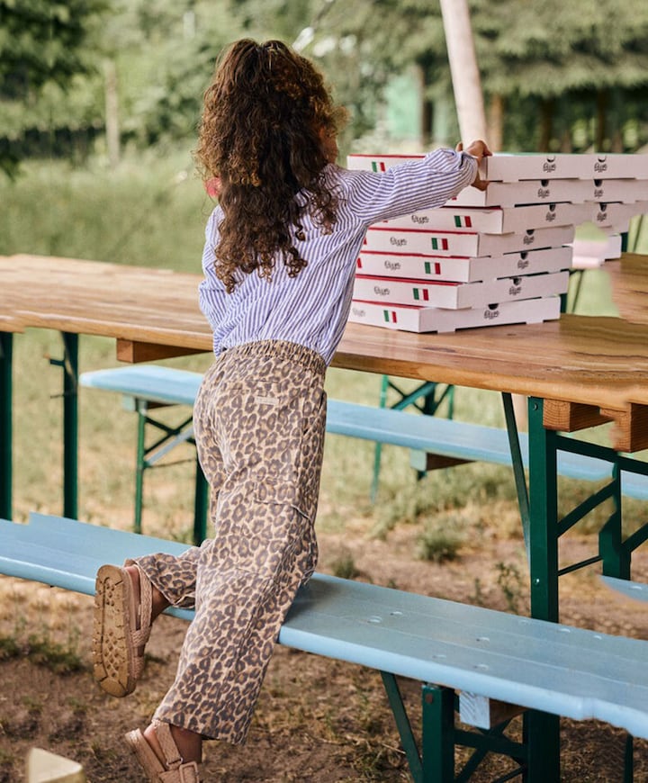 Wide Cargo meisjes broek beige