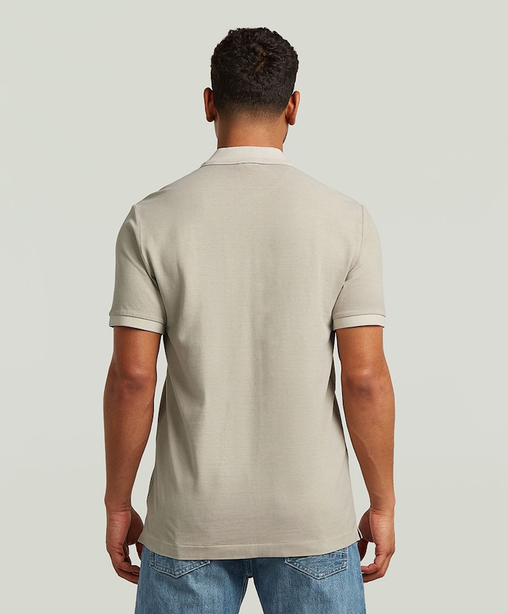 Heren polo beige