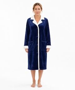 Dames ochtendjas blauw