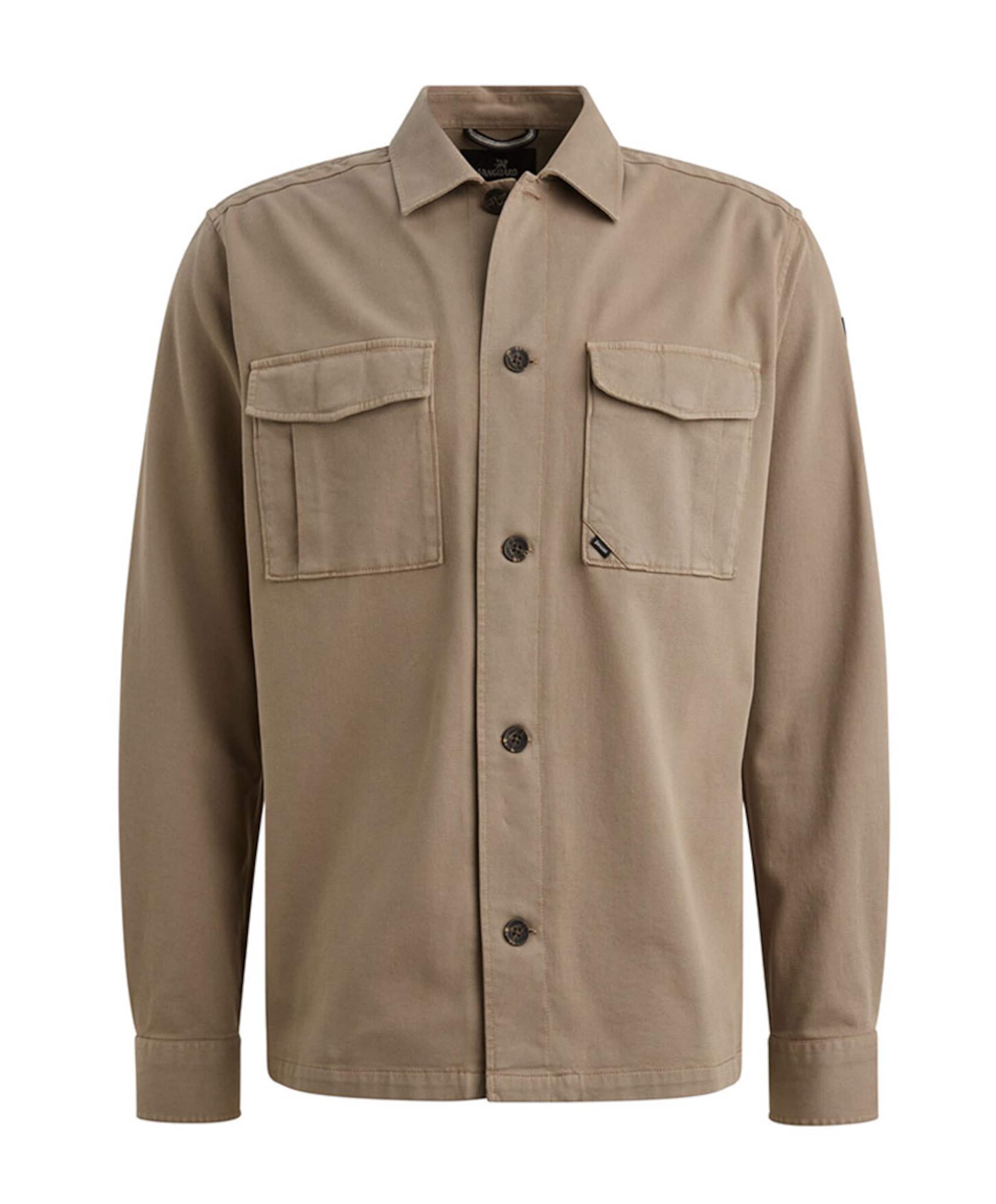 Heren overhemd lange mouw bruin