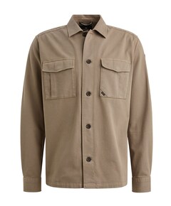 Heren overhemd lange mouw bruin