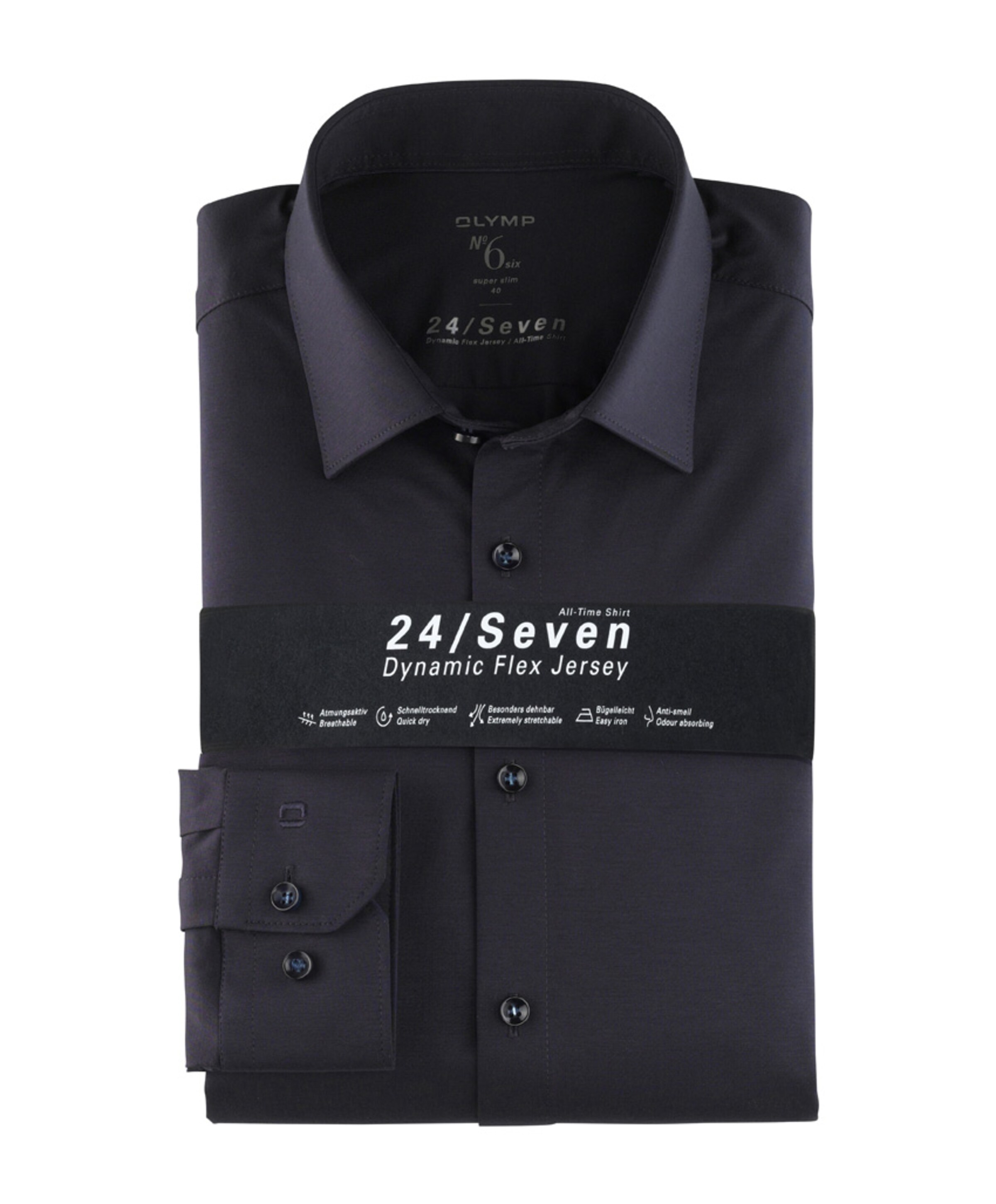 Heren overhemd lange mouw blauw