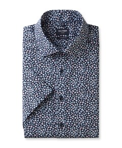 Overhemd korte mouw blauw