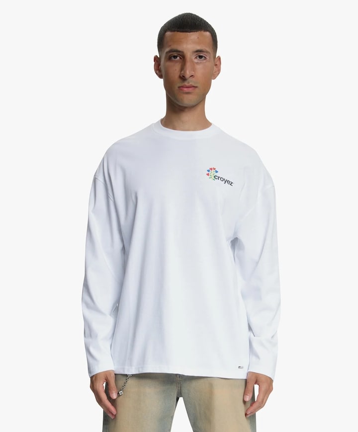 Heren longsleeve wit