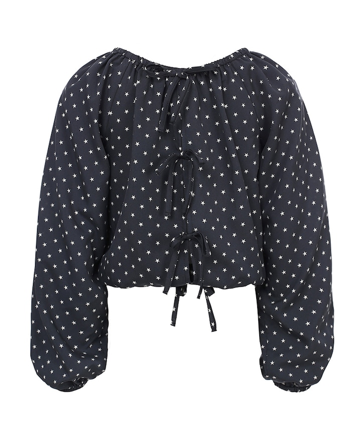Meisjes blouse lange mouw zwart