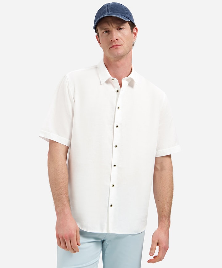 Heren overhemd korte mouw wit