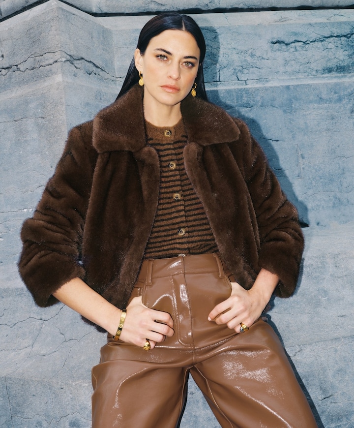 Dames vest bruin