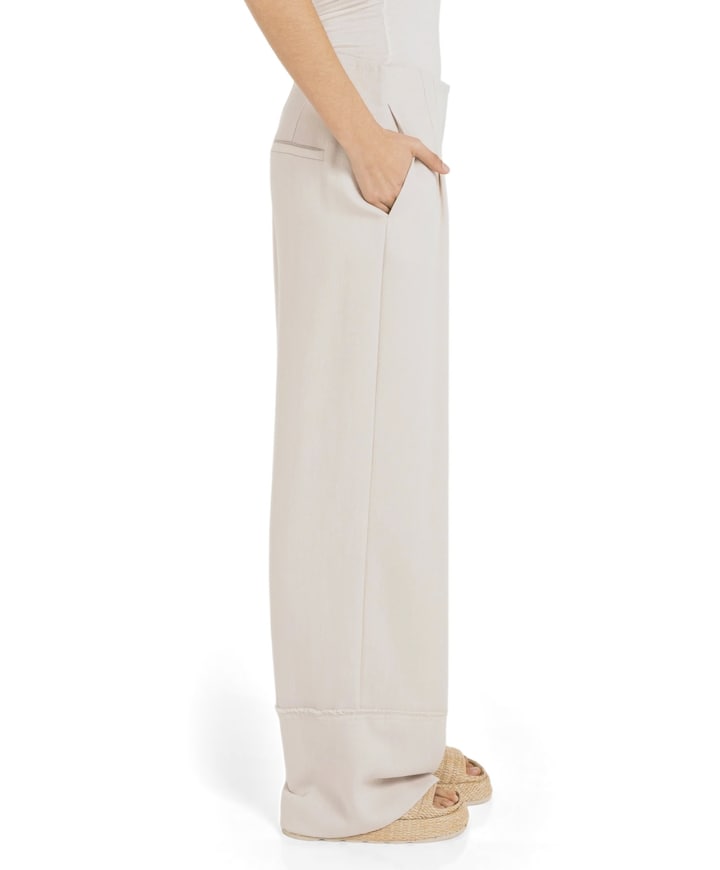 Franjedetails dames broek ecru