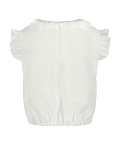 Meisjes blouse korte mouw ecru