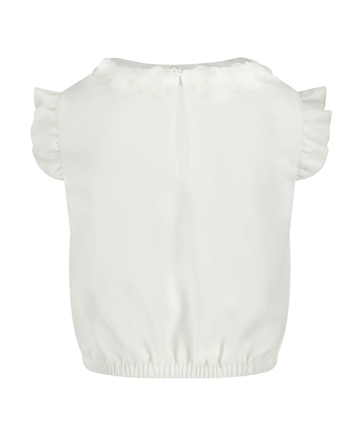 Meisjes blouse korte mouw ecru