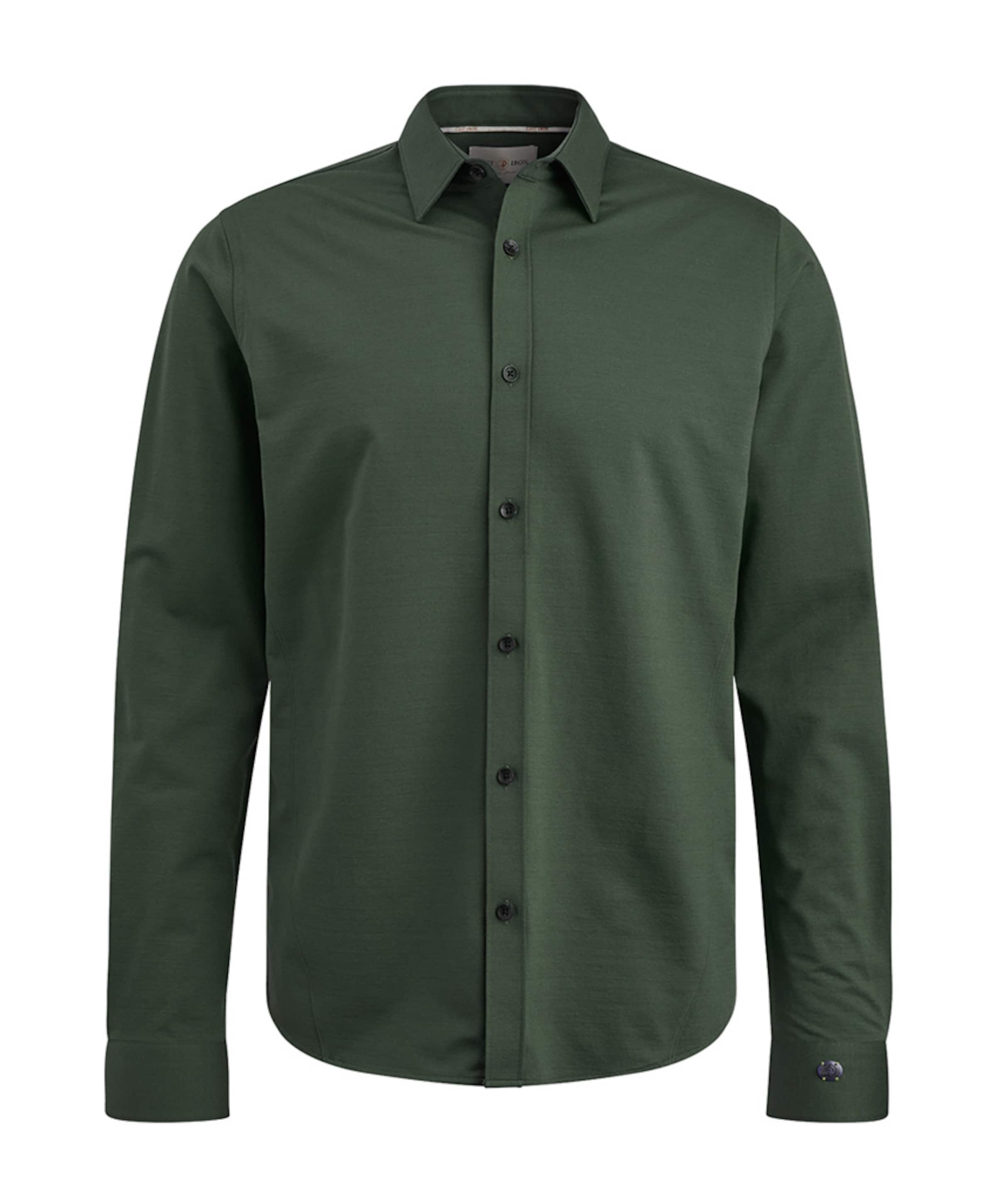 Heren overhemd lange mouw groen