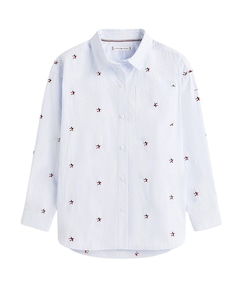 Meisjes blouse lange mouw blauw