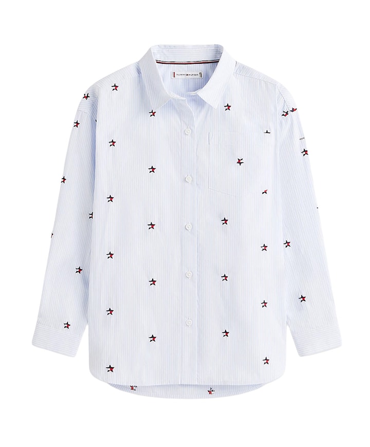 Meisjes blouse lange mouw blauw