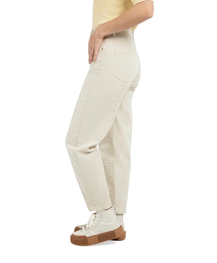 Barrel jeans met naaddetails dames jeans beige
